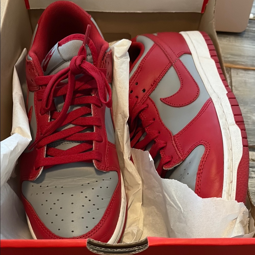 Red and Gray Sneakers